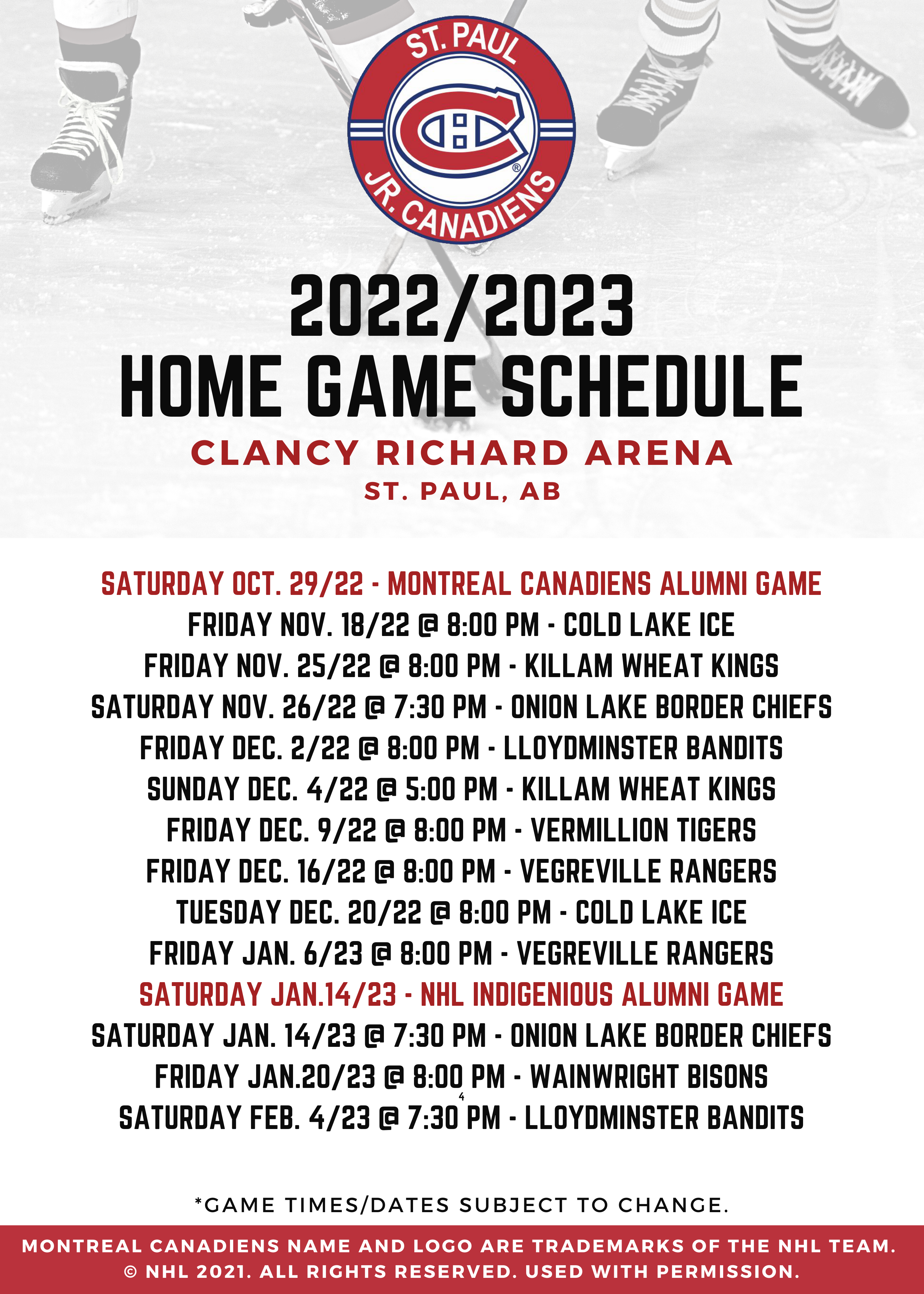 Home Game Schedule